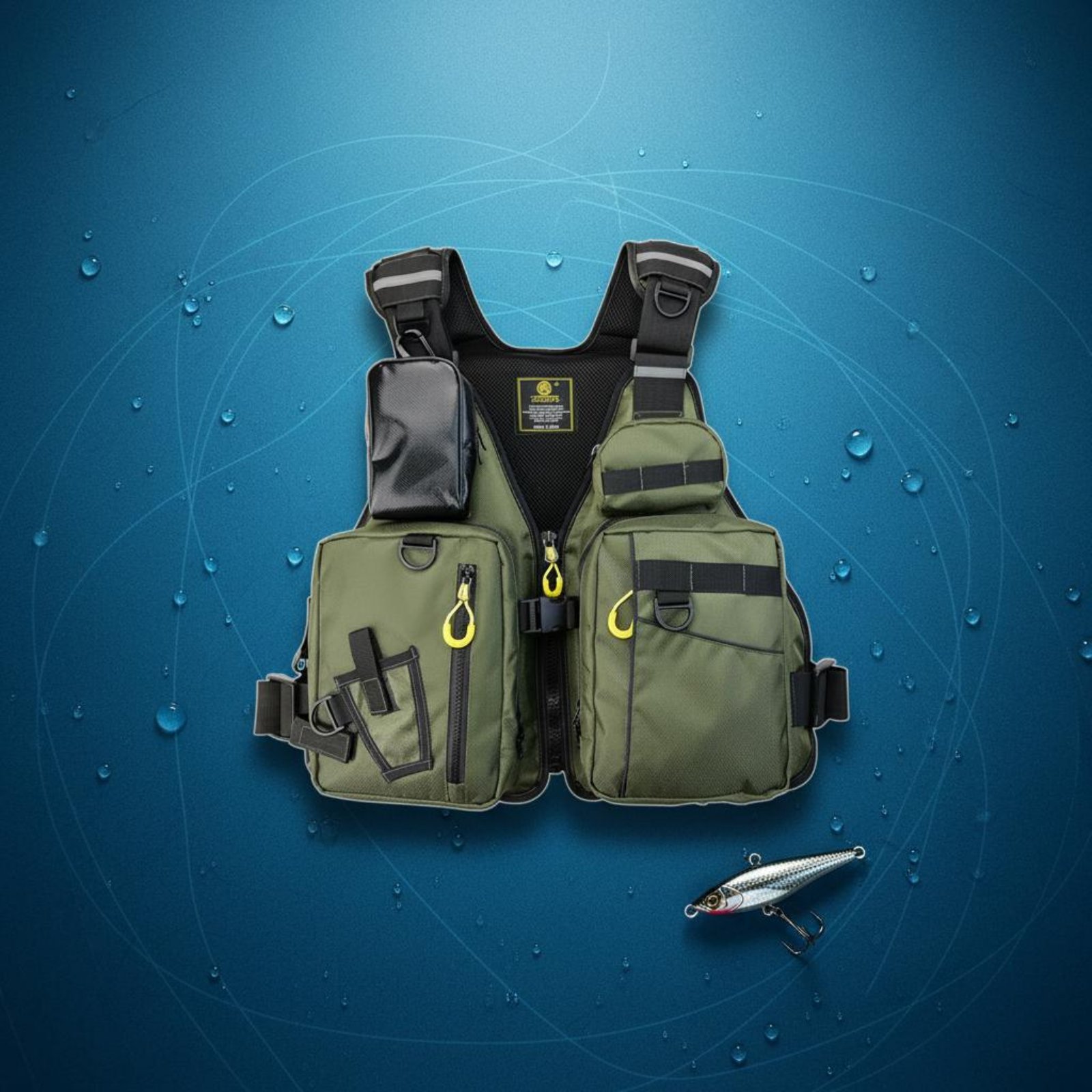 Fishing Vest - Fishing Life Vest Multiple Pockets Buoyant