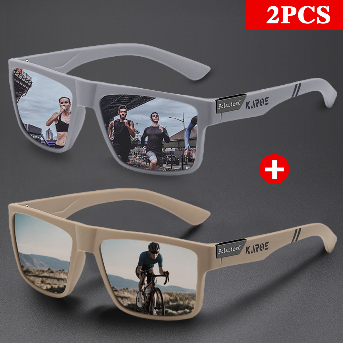 KAROS 2PCS Retro Square Polari - Fishing Sunglasses Polarized avis et prix