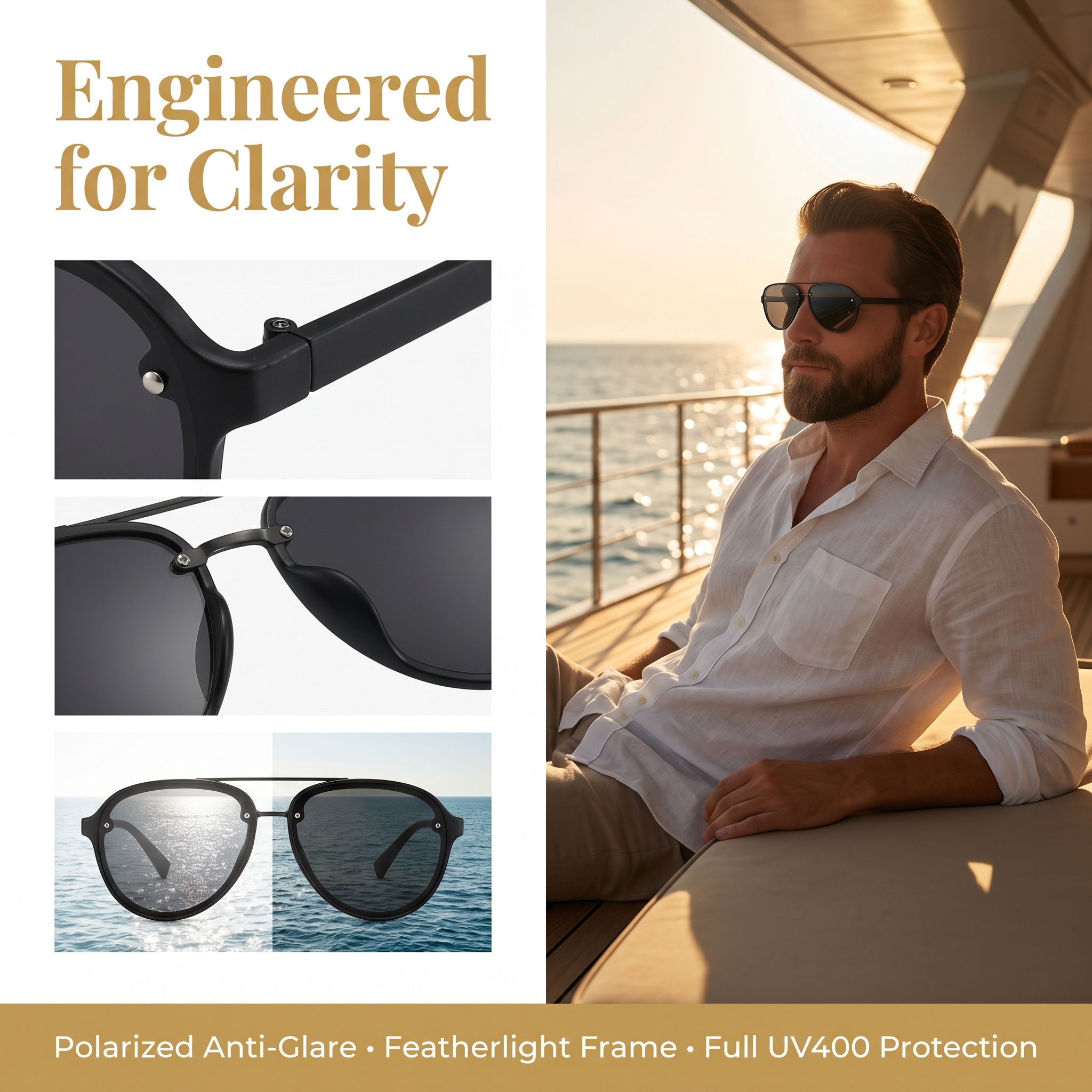 CHALK Polarized Men's Sunglass - Fishing Sunglasses Polarized avis et prix