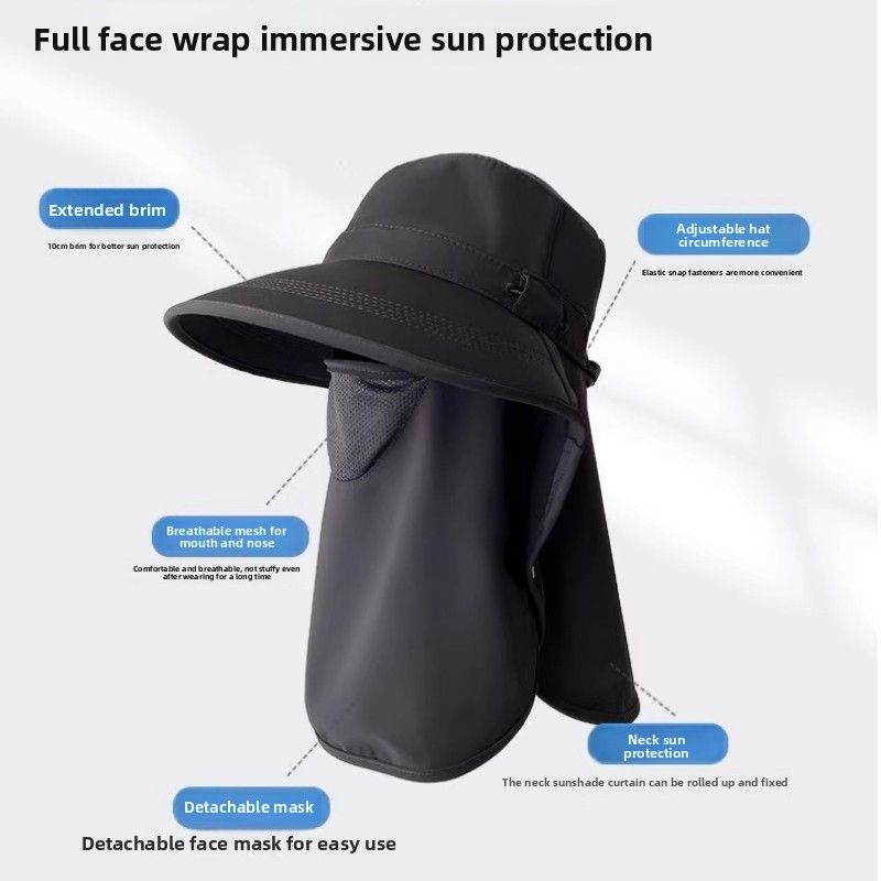 Full Coverage Sun Hat with Fac - Fishing Mask Sun Protection avis et prix
