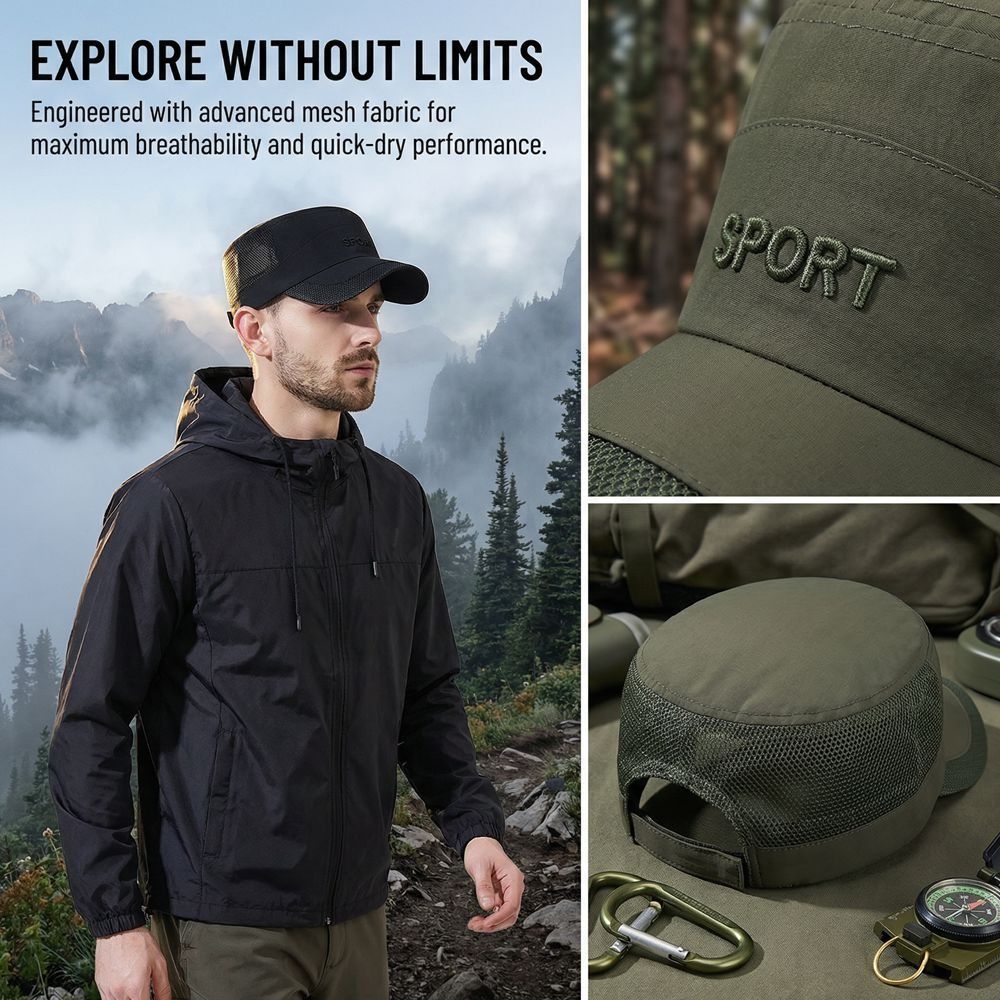 New Adjustable Flat Top Cap Su - Fishing Hat avis et prix