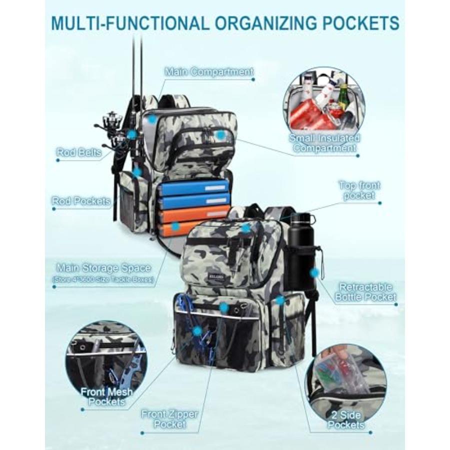 Fishing Backpack with Rod Hold - Fishing Backpack avis et prix