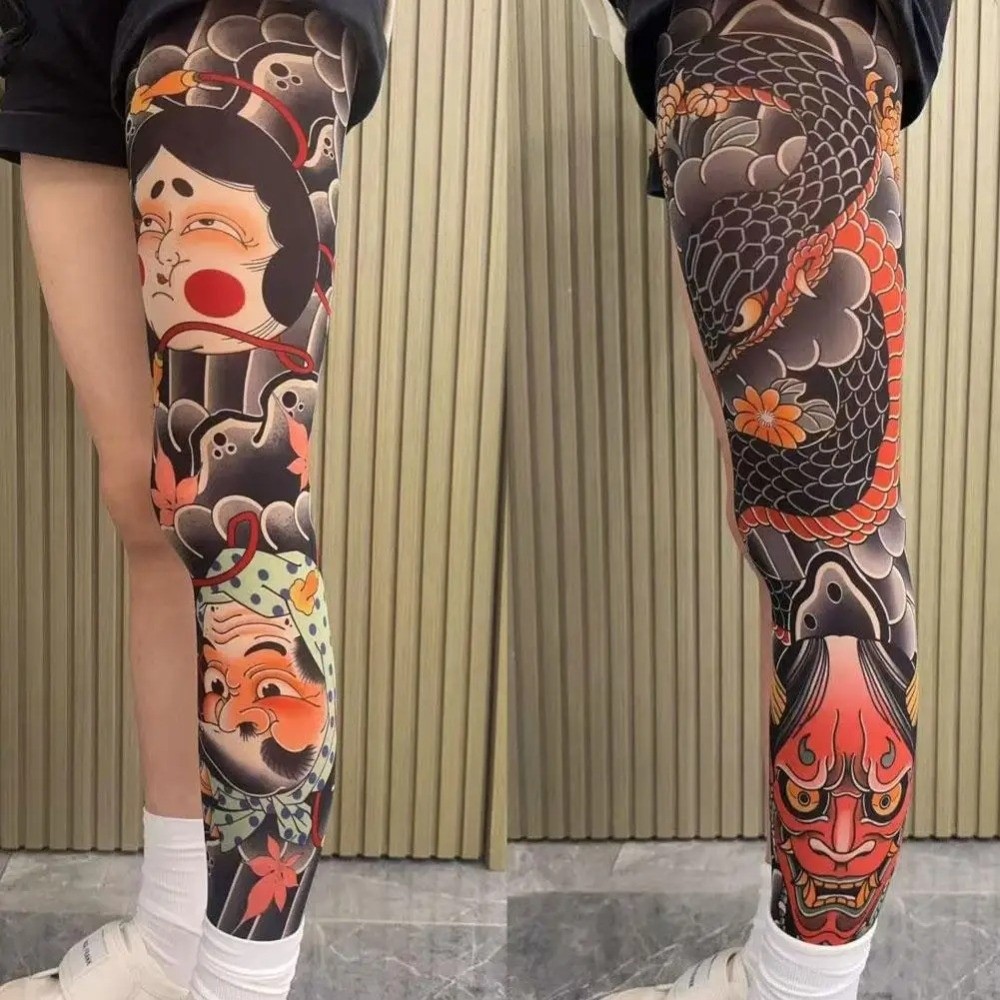New Full Leg Fake Tattoo Socks - Fishing Socks avis et prix