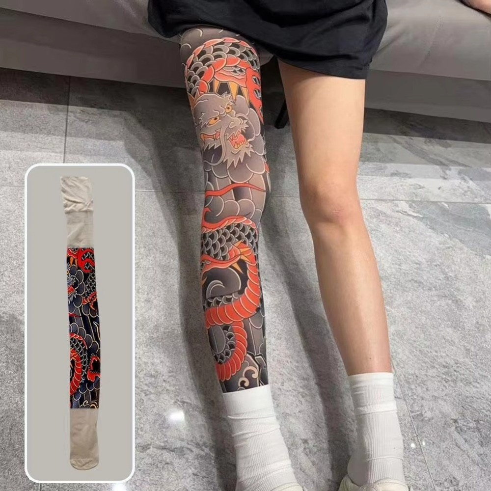 New Full Leg Fake Tattoo Socks - Fishing Socks avis et prix