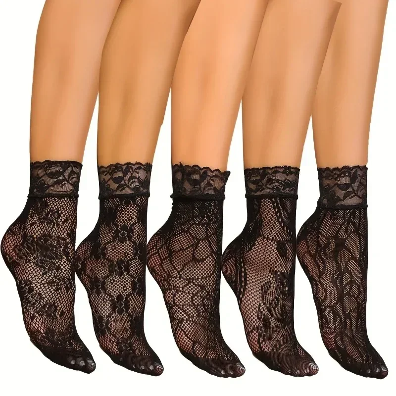 5 Pairs Floral Lace Socks Thin - Fishing Socks avis et prix