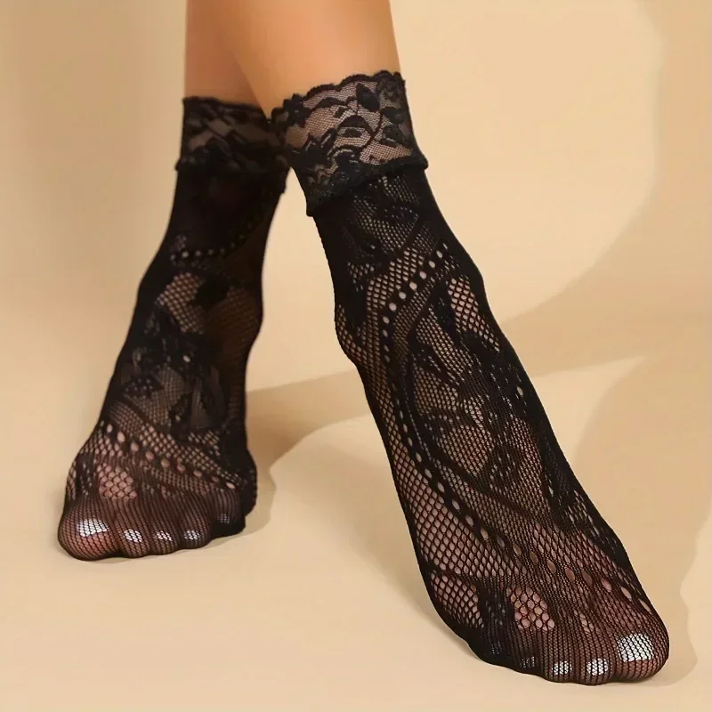 5 Pairs Floral Lace Socks Thin - Fishing Socks avis et prix