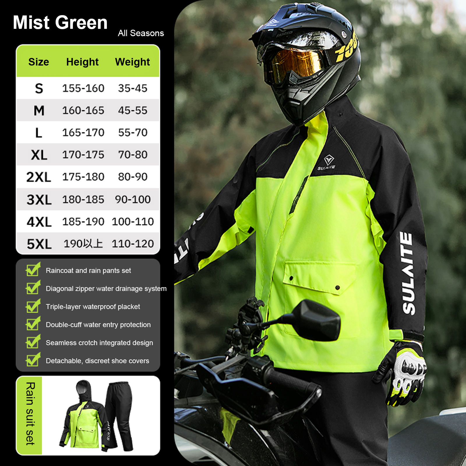 Motorcycle Rain Suit for Men & - Fishing Rain Suit avis et prix
