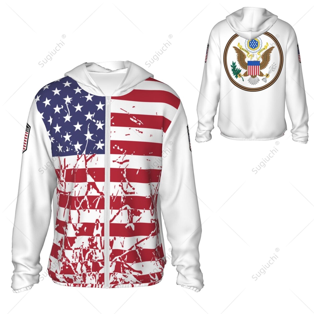 United States Flag Sun Protect - Fishing Hoodie avis et prix
