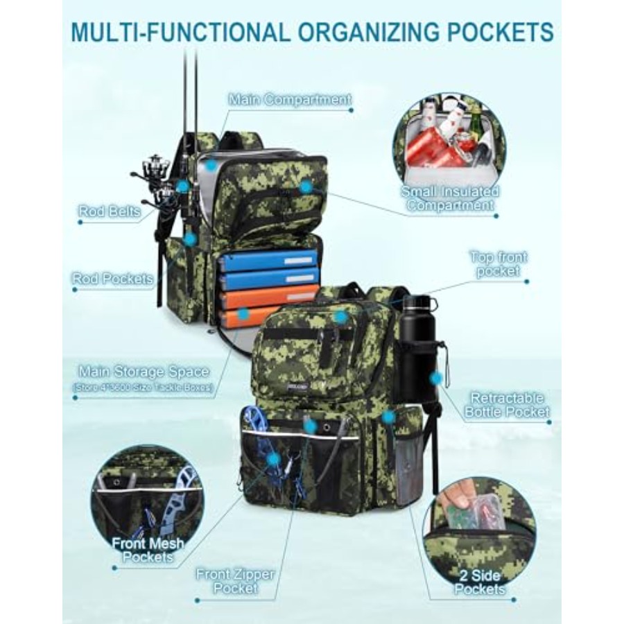 Fishing Backpack with Rod Hold - Fishing Backpack avis et prix