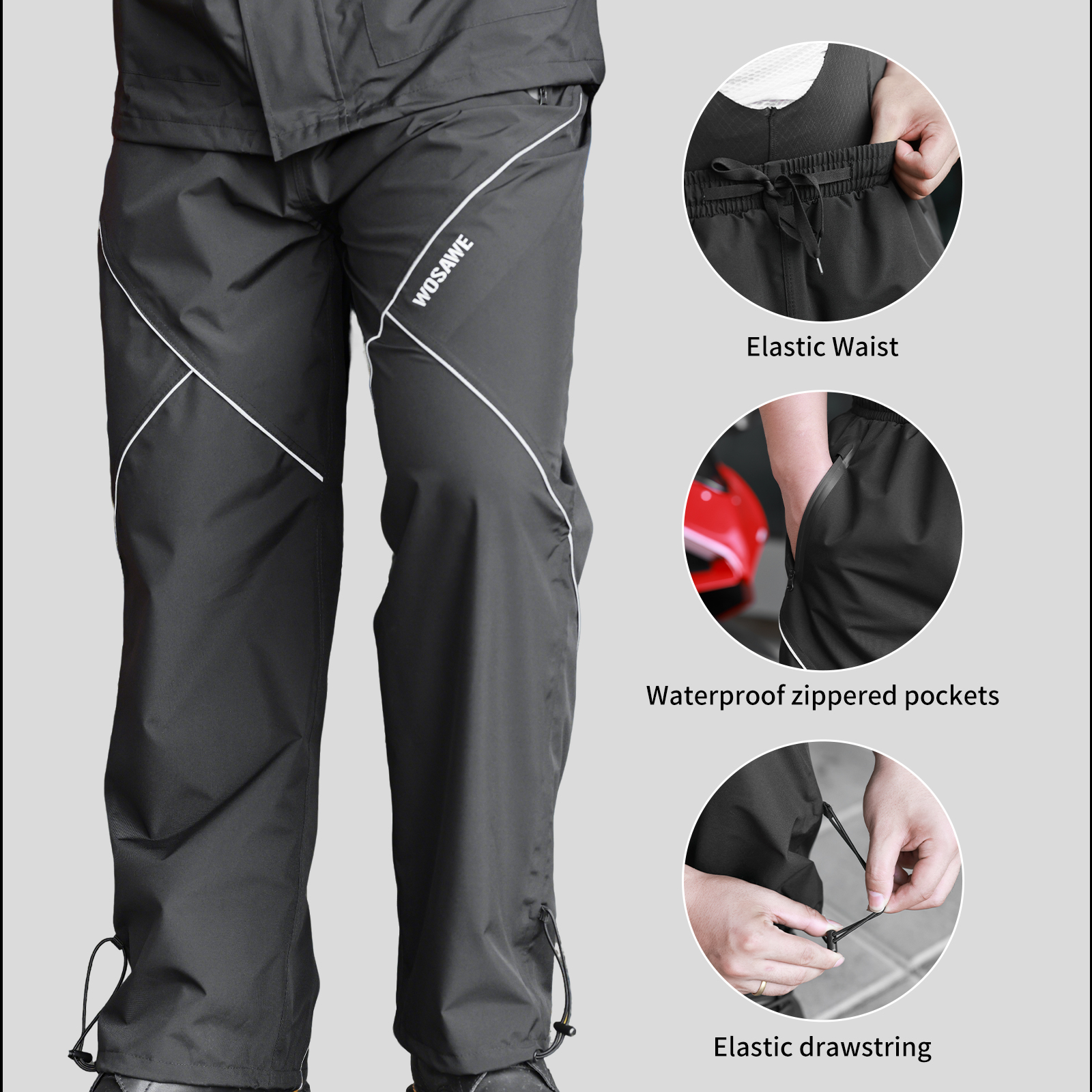 WOSAWE Cycling Rain Pants Wate - Fishing Rain Suit avis et prix